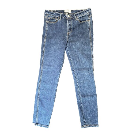 Free People Denim - Free People Jeans Womens 28 Dark Wash Skinny High Rise Button Fly